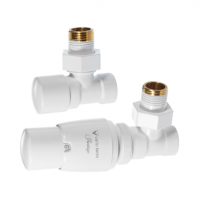 Дизайн крани радіаторні Vario Term Royal з термоголовкою 1/2” x 1/2” білий