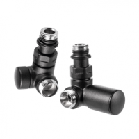 Дизайн крани радіаторні Vario Term Vision 1/2” x М22x1.5 чорний (правий)