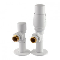 Комплект кранів дизайн Vario Term Royal з термоголовкою 1/2” x 1/2” білий