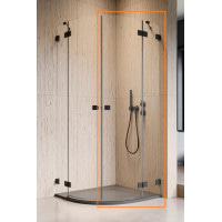 Душова кабіна Radaway напівкругла (половина) Essenza Pro Black PDD 90 права,