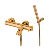 Змішувач для ванни Paffoni Light (колір - матове золото), із регульованим душовим гарнітуром