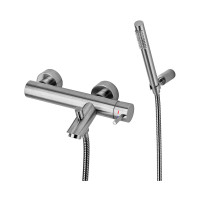 Змішувач для ванни Paffoni Light (колір - сталь). із регульованим душовим гарнітуром