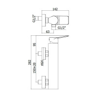 Змішувач для душу Paffoni Tilt (колір - чорний матовий)