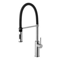 Змішувач для кухні Paffoni Light (колір - сталь/чорний)