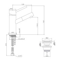 Смеситель для раковины Paffoni Birillo (цвет – хром), с донным клапаном Clic-Clac