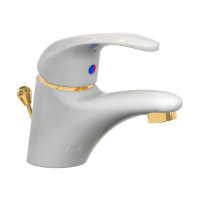 Змішувач для раковини Paffoni Nettuno due (колір - білий/золото), з донним клапаном