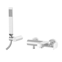 Змішувач для ванни Paffoni Tilt (колір - сталь), із регульованим душовим гарнітуром