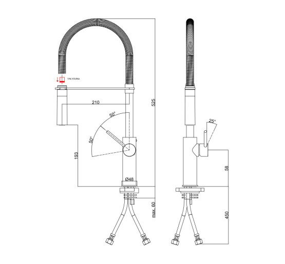 Змішувач для кухні Paffoni Light (колір - матове золото)