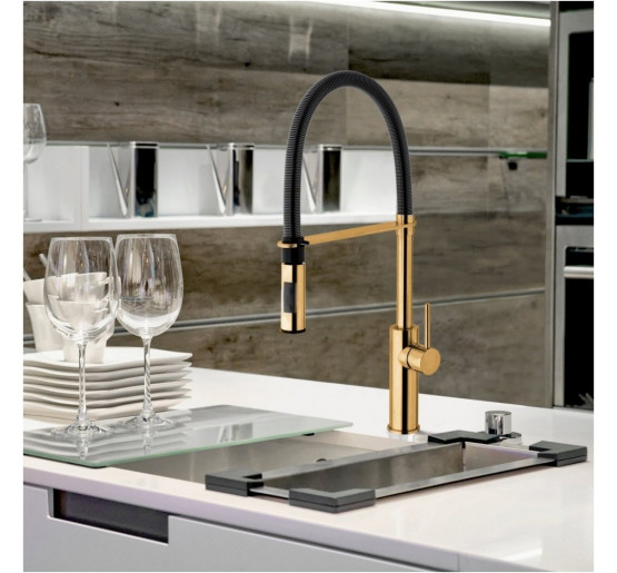 Змішувач для кухні Paffoni Light (колір - матове золото)