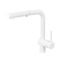 Змішувач для кухні з витяжним виливом Paffoni Light (колір - білий матовий)