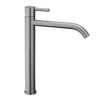 Смеситель для раковины высокий Paffoni Steel (цвет – сталь), без донного клапана