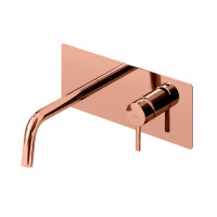 Смеситель для раковины настенный Paffoni Light (цвет – розовое золото), излив 123 мм.