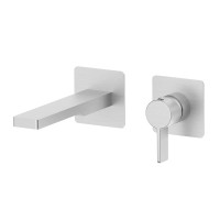 Смеситель для раковины настенный Paffoni Rock (цвет – сталь), излив 240 мм