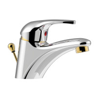 Змішувач для раковини Paffoni Nettuno due (колір - хром/золото), з донним клапаном