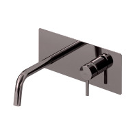 Змішувач для раковини настінний Paffoni Light (колір - чорний нікель), вилив 178 мм