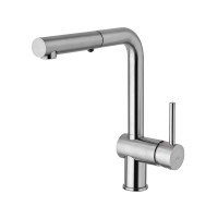 Змішувач для кухні, з витяжним виливом Paffoni Light (колір - сталь)