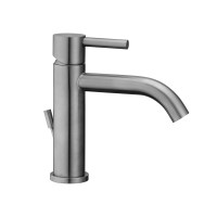 Змішувач для раковини Paffoni Steel (колір - сталь), з донним клапаном