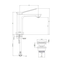 Смеситель для раковины Paffoni Tilt (цвет – хром), с донным клапаном Clic-Clac