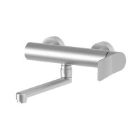 Змішувач для раковини настінний, з поворотним прямим виливом 200 мм Paffoni Tilt (колір - сталь)