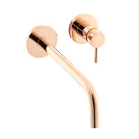 Змішувач для раковини настінний Paffoni Light (колір - рожеве золото), вилив 123 мм