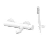 Смеситель для ванны Paffoni Light (цвет – белый матовый), с регулируемым душевым гарнитуром.