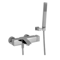 Змішувач для ванни Paffoni Level (колір - сталь), з регульованим душовим гарнітуром