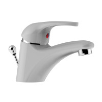 Змішувач для раковини Paffoni Nettuno due (колір - білий/хром), з донним клапаном