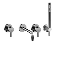 Смеситель для ванны с изливом и душевым гарнитуром Paffoni Light (цвет - хром)