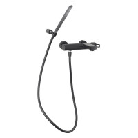 Змішувач для ванни Paffoni Ringo (колір - чорний матовий), із регульованим душовим гарнітуром