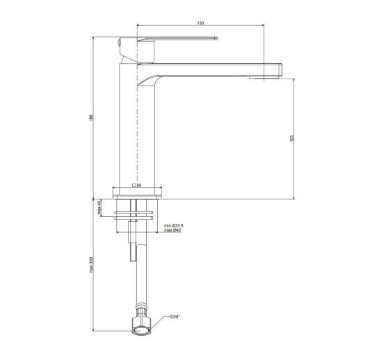 Смеситель для раковины Paffoni Tango (цвет – сталь), без донного клапана
