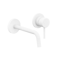 Змішувач для раковини настінний Paffoni Light (колір - білий матовий), вилив 175 мм