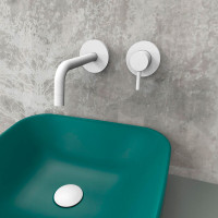 Змішувач для раковини настінний Paffoni Light (колір - білий матовий), вилив 178 мм