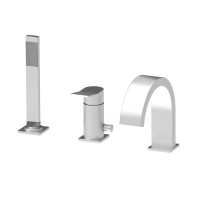 Змішувач на борт ванни Paffoni Tilt (колір - сталь), з душовим гарнітуром