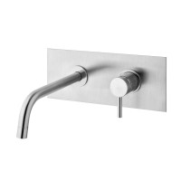 Змішувач для раковини настінний Paffoni Light (колір - сталь), вилив 123 мм