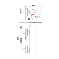 Змішувач для душу Paffoni Tango (колір - чорний матовий)