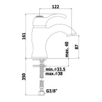 Смеситель для раковины Paffoni Flavia (цвет - хром/золото), без донного клапана