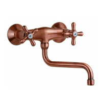 Змішувач для кухні настінний, вилив 180 мм Paffoni Iris (колір - мідь)