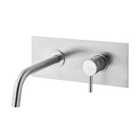 Змішувач для раковини настінний Paffoni Light (колір - сталь), вилив 245 мм