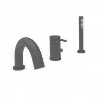 Змішувач на борт ванни із збільшеним потоком Paffoni Light (колір – Mercury Grey)