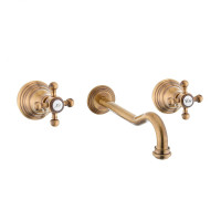 Змішувач раковини настінний Paffoni Belinda (колір - бронза), вилив 245 мм