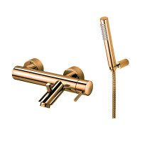 Змішувач для ванни Paffoni Light (колір - глянцеве золото), із регульованим душовим гарнітуром