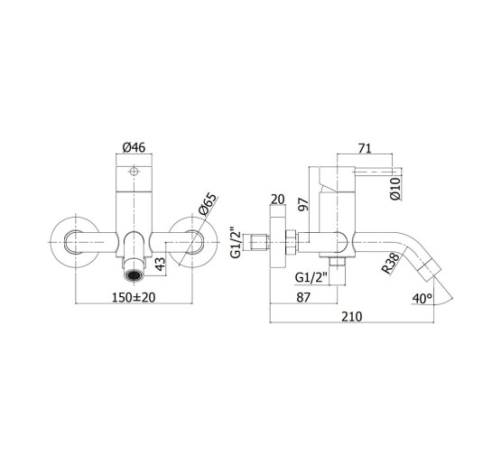 Змішувач для ванни Paffoni Steel (колір - сталь)