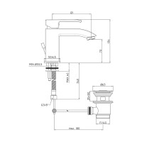 Смеситель для раковины Paffoni Level (цвет – хром), с донным клапаном Clic-Clac
