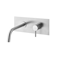 Змішувач для раковини настінний Paffoni Light (колір - сталь), вилив 175 мм