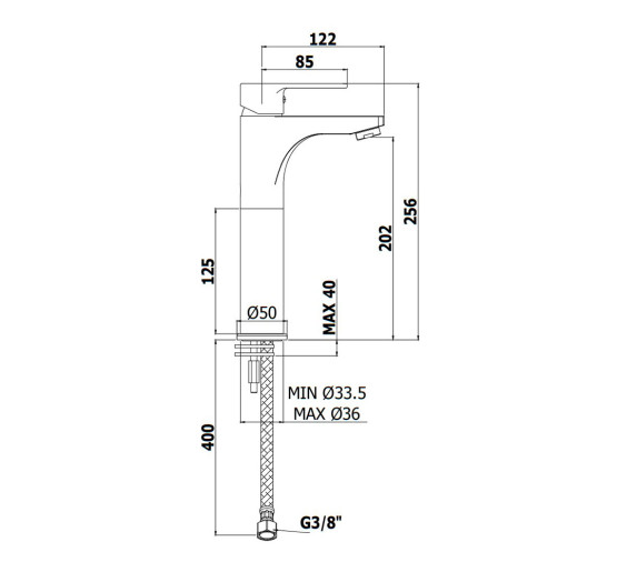 Змішувач для раковини високий Paffoni Red (колір - хром), без донного клапана