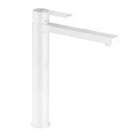 Смеситель для раковины высокий Paffoni Ringo (цвет – белый матовый), с донным клапаном Clic-Clac