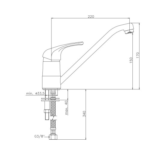 Змішувач для кухні Paffoni Nettuno due (колір - хром)