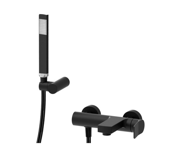 Смеситель для ванны Paffoni Tilt (цвет – черный матовый), с регулируемым душевым гарнитуром