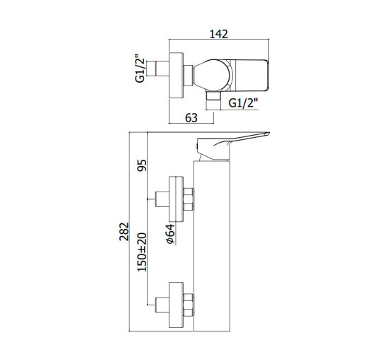 Змішувач для душу Paffoni Tilt (колір - білий матовий)