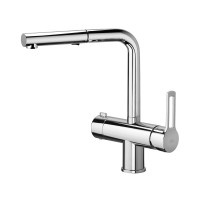Змішувач для кухні, з витяжним виливом та підключенням для фільтрованої води Paffoni Ringo (колір - хром)